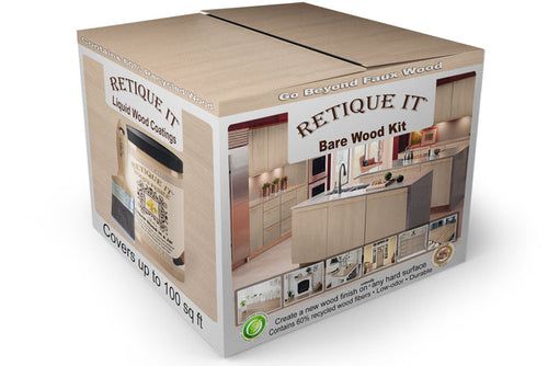 Large Bare Wood Kit by Retique It with interior top coat in matte finish, featuring natural wood grain and unfinished wood surfaces.