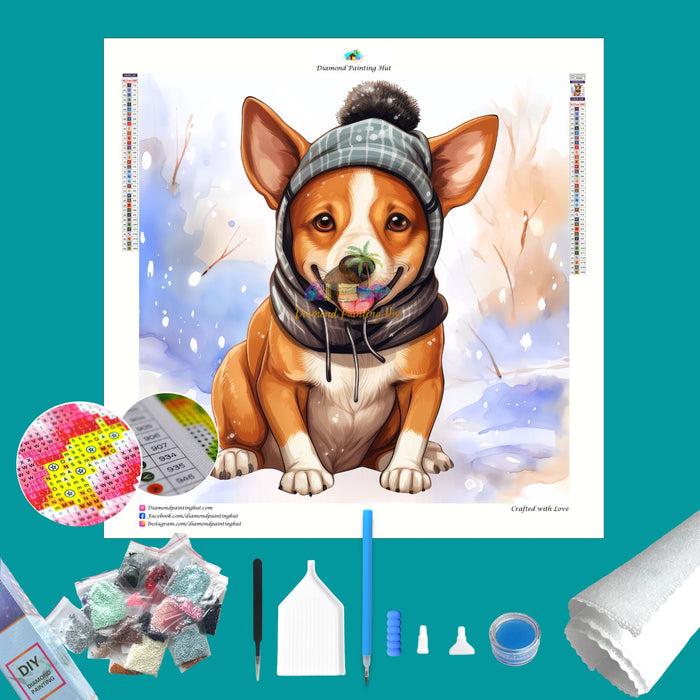 Basenji Winter Diamond Painting
