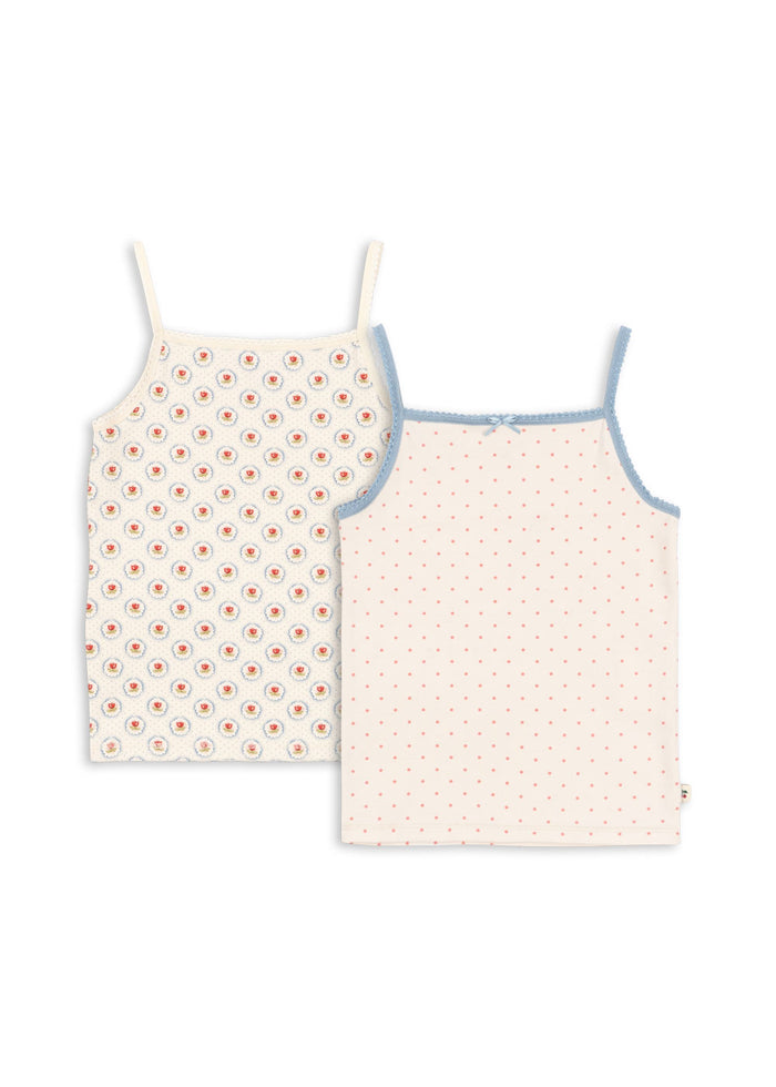Basic 2-Pack Strap Tops in Pirouette Dot/Mirage