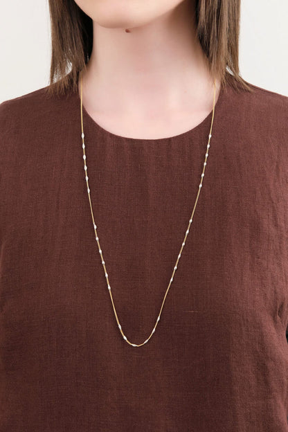 Hannah Keefe Jewelry Necklaces Bead Necklace Version #2 Brass Chain and Silver Solder / 26" Chain