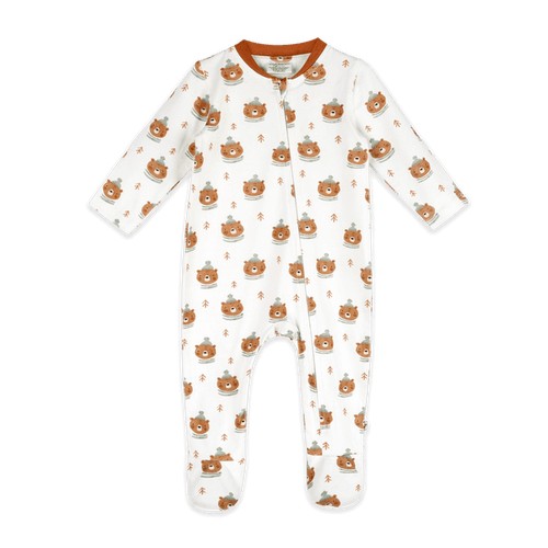 Bears Baby Zip Footie (Organic Jersey) - Front