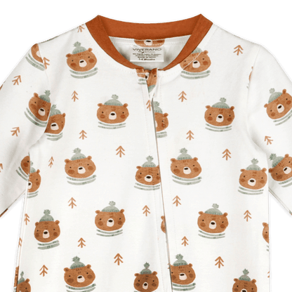 Bears Baby Zip Footie (Organic Jersey) - Detail
