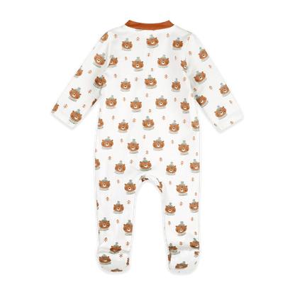 Bears Baby Zip Footie (Organic Jersey) - Back
