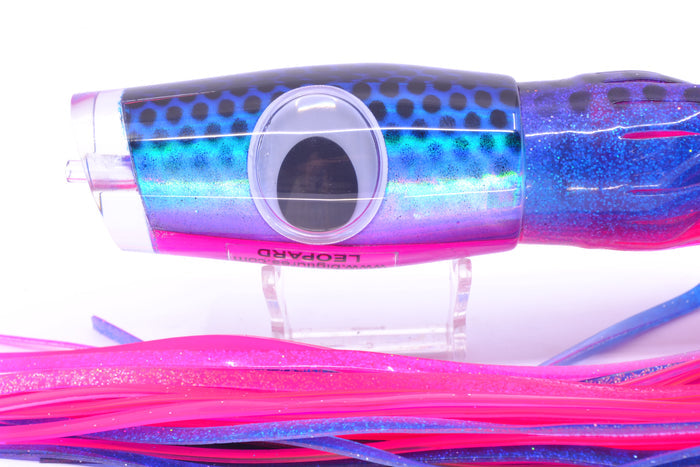 Big T Lures Blue-Silver-Pink Pearl Black Dots Leopard 12" 10.7oz Skirted Purple-Blue-Pink