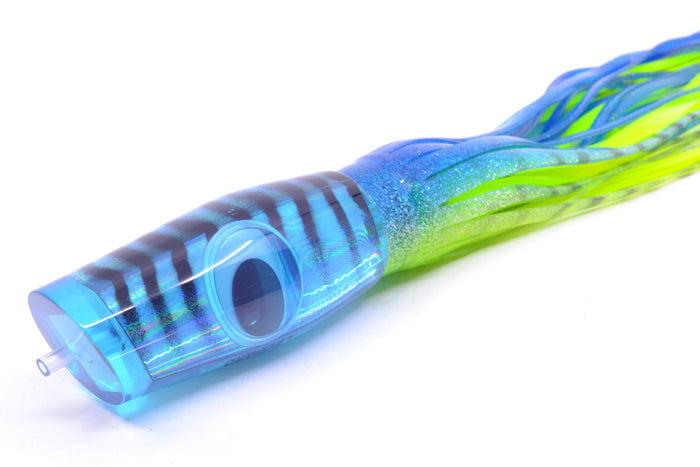Big T Lures Ice Blue Rainbow Mackerel Leopard 12" 10.7oz Skirted Blue-Silver-Chartreuse