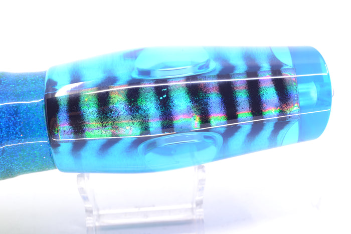 Big T Lures Ice Blue Rainbow Mackerel Leopard 12" 10.7oz Skirted Blue-Silver-Chartreuse