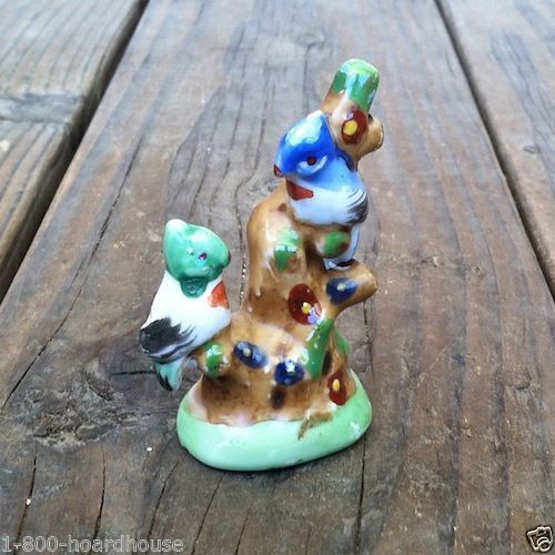 Occupied Japan BIRDS ON TREE Figurine Statue 1940s
