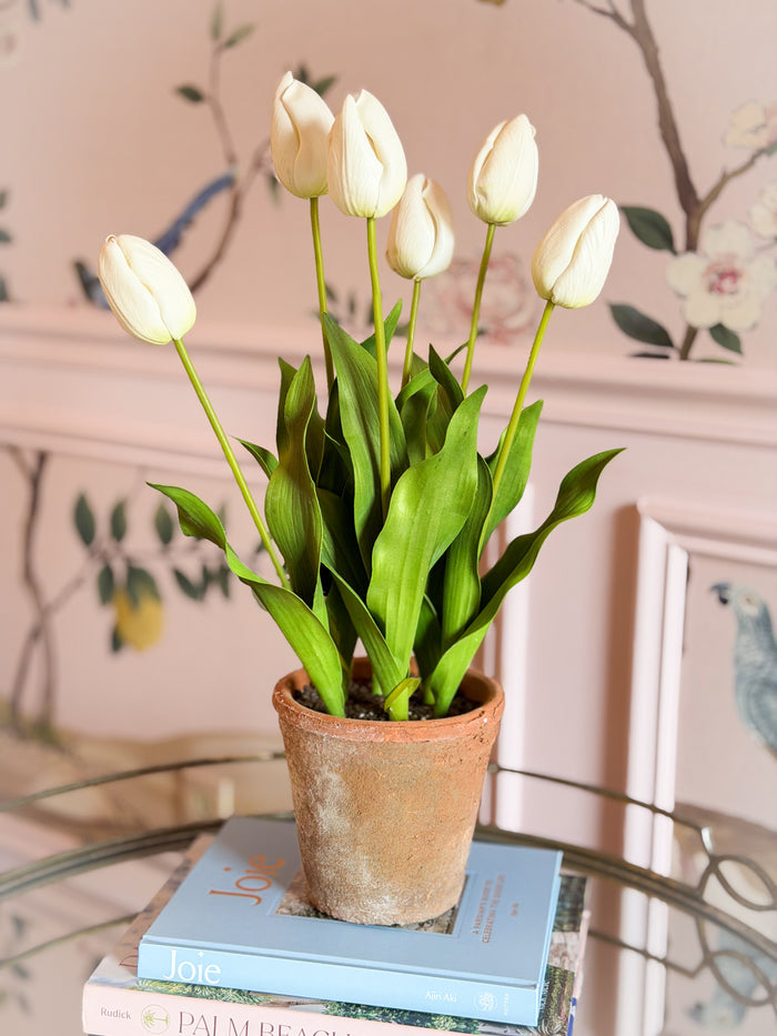 Blanc Box Tall Cream Dutch Tulip Pot-23”