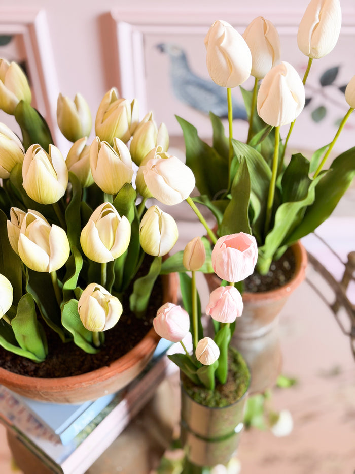 Blanc Box Tall Cream Dutch Tulip Pot-23”