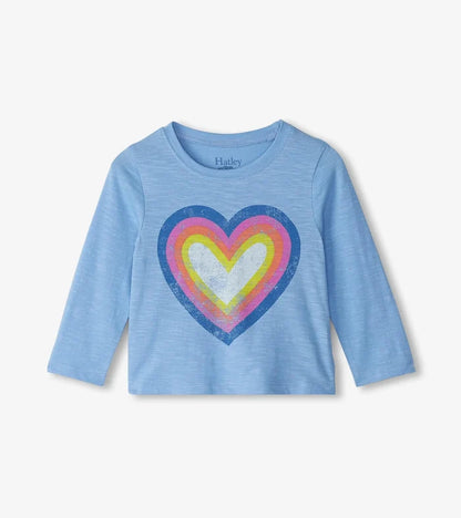 Blue Big Groovy Heart Gather Back Tee