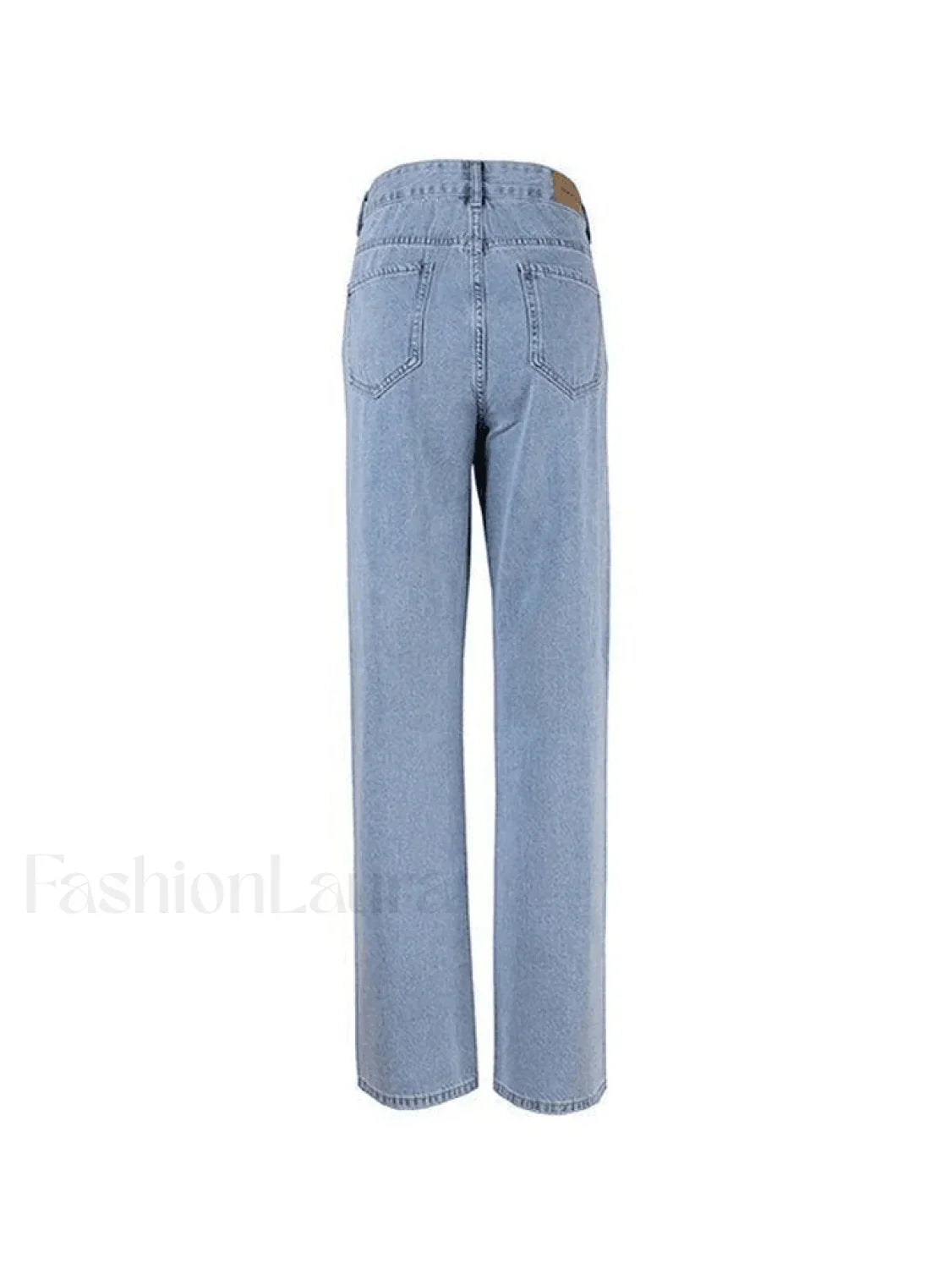 Blue Wash Straight Leg Knee Ripped Jeans