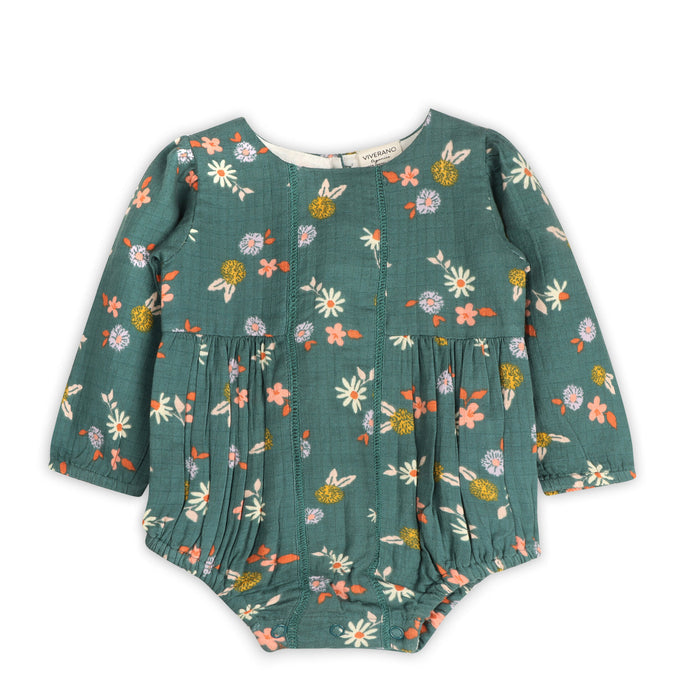 Bora Floral Baby Romper & Headband Set (Organic Muslin)