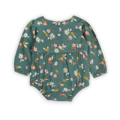 Bora Floral Baby Romper & Headband Set (Organic Muslin)