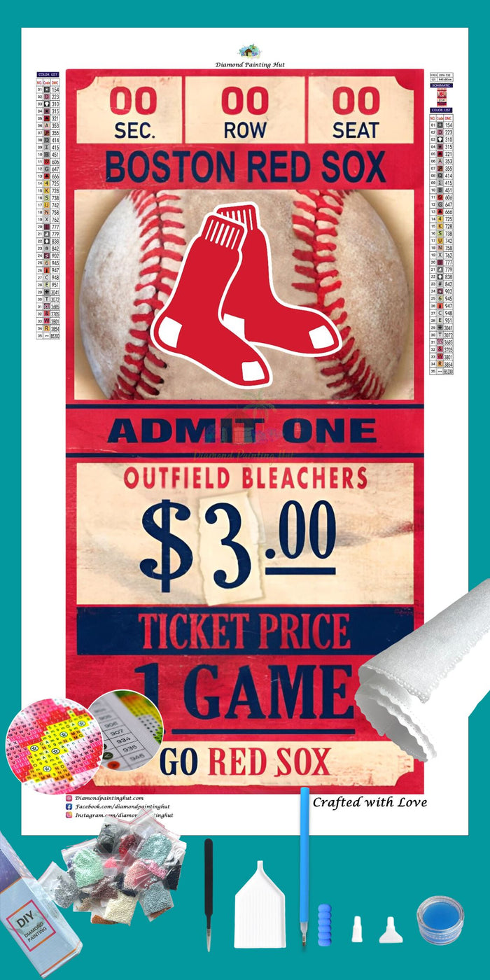 Boston Red Sox MLB Ticket Diamond Painting-Diamond Painting Hut