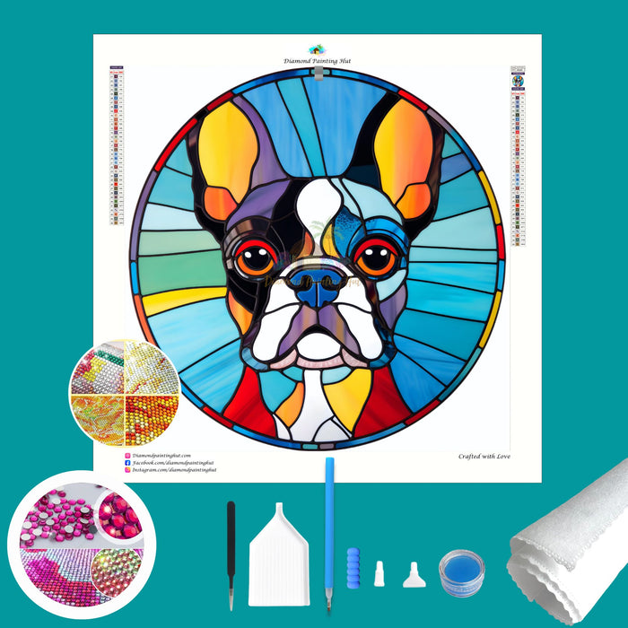 Boston Terrier Crystal Diamond Painting-Diamond Painting Hut