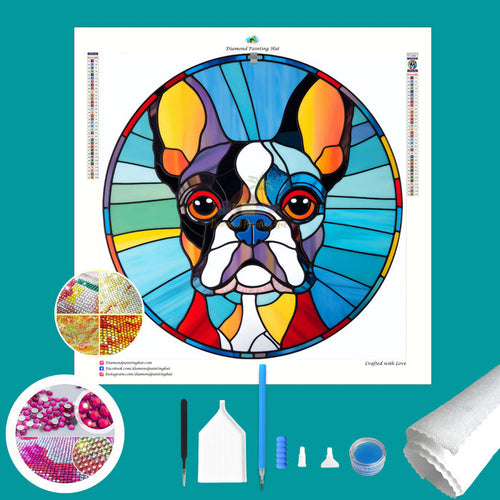 Boston Terrier Crystal Diamond Painting-Diamond Painting Hut