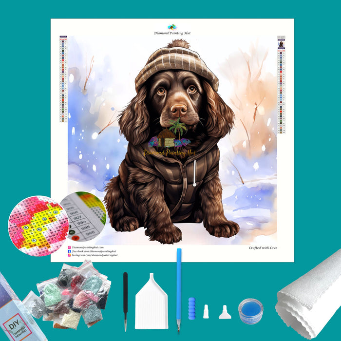 Boykin Spaniel Winter Diamond Painting