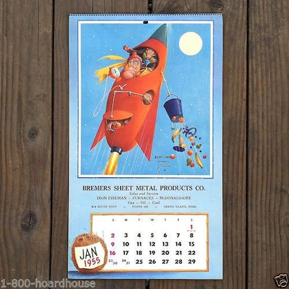 BREMERS SHEET METAL Promotional Calendar 1955