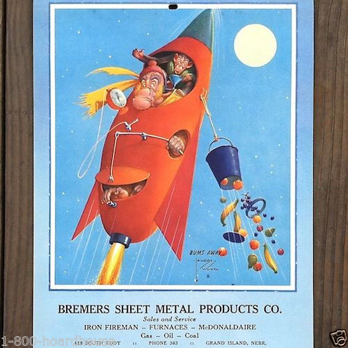 BREMERS SHEET METAL Promotional Calendar 1955