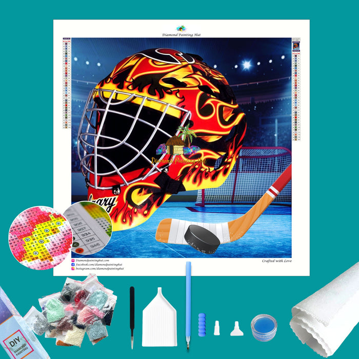 Calgary Flames NHL Hockey Net & Mask Diamond Painting