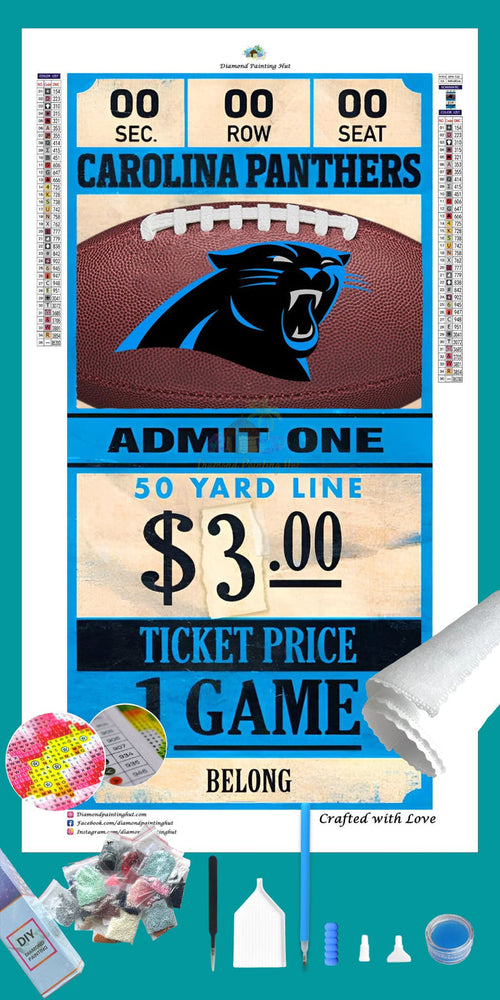 Carolina Panthers NFL Ticket Diamond Painting-Diamond Painting Hut
