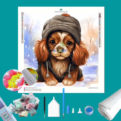 Cavalier King Charles Winter Diamond Painting