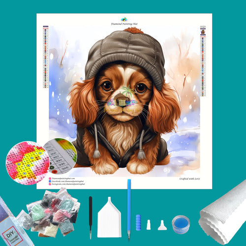 Cavalier King Charles Winter Diamond Painting