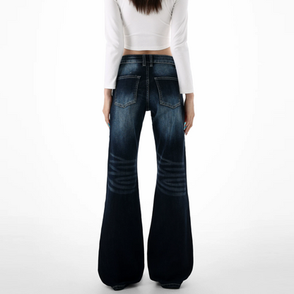 Button cat whisker pocket low rise jeans | Baggy Low Rise Jeans  | Festival Outfits Women