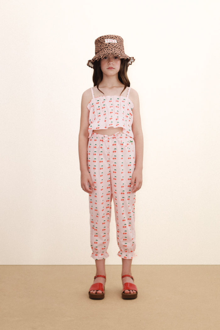 Cherries Top in Pastel Pink
