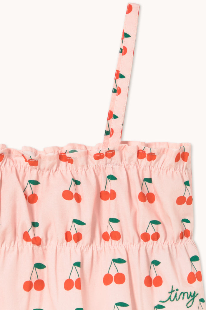 Cherries Top in Pastel Pink