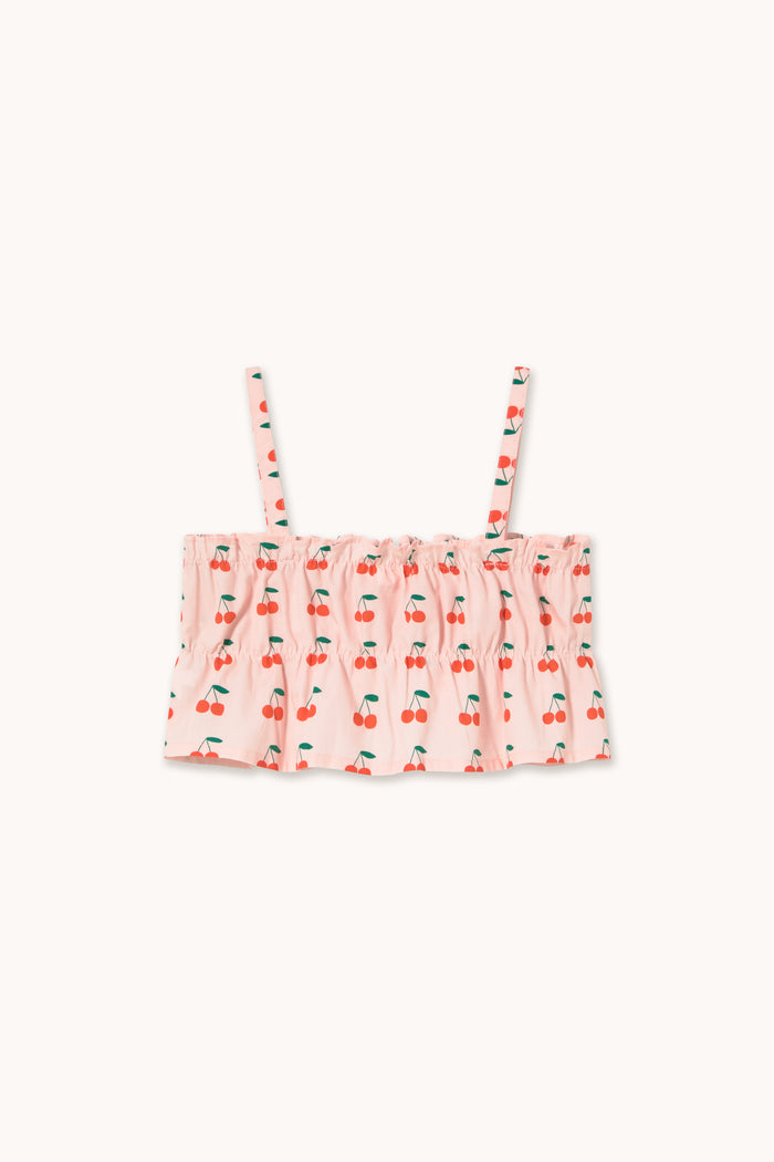 Cherries Top in Pastel Pink