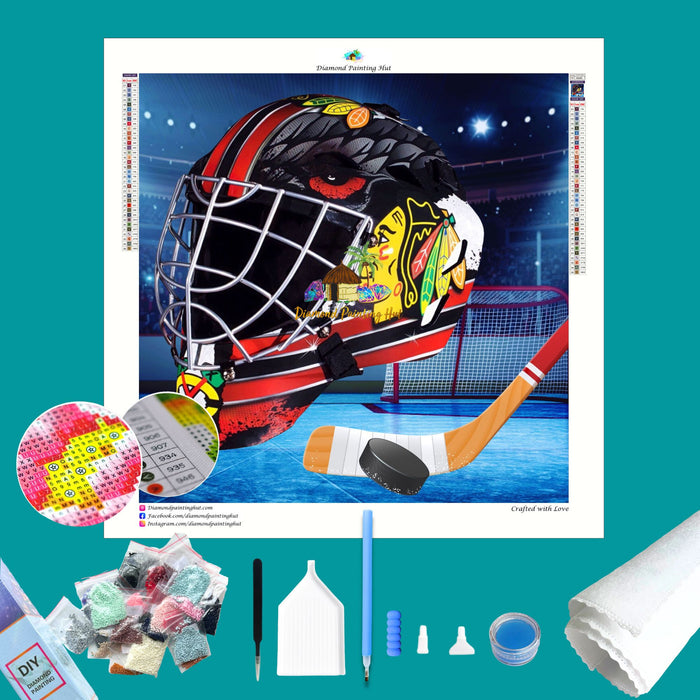 Chicago Blackhawks NHL Hockey Net & Mask Diamond Painting