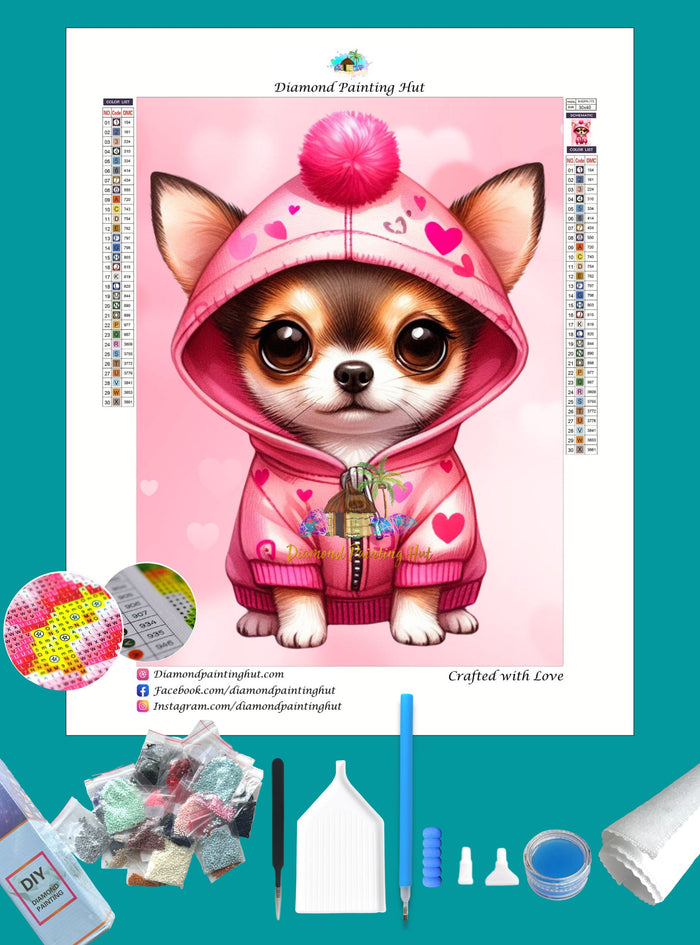Chihuahua Valentine's Diamond Painting