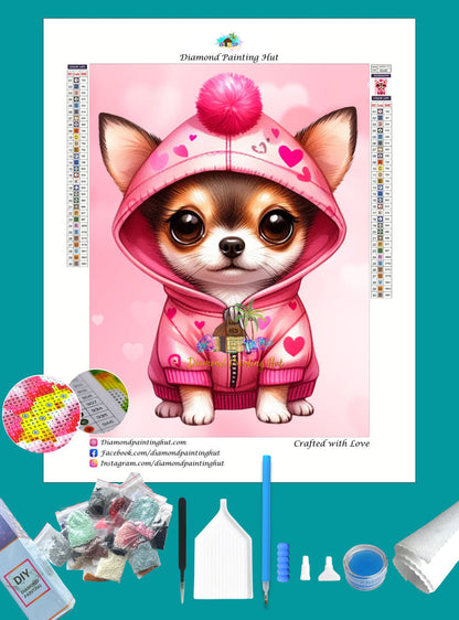 Chihuahua Valentine's Diamond Painting