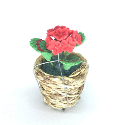 Choice of Dollhouse Miniature Pink or Red Geraniums