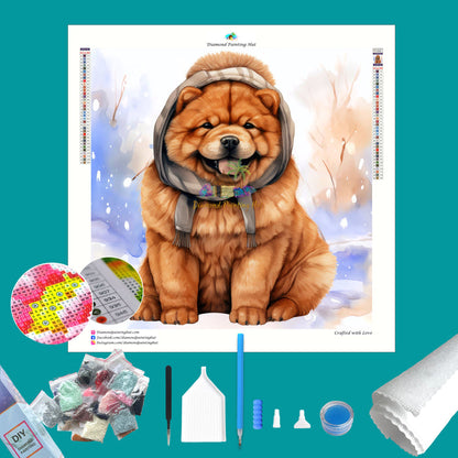 Chow Chow Winter Diamond Painting