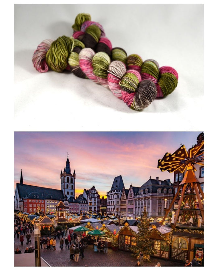 Destination Yarn fingering weight yarn Christkindlmarkt