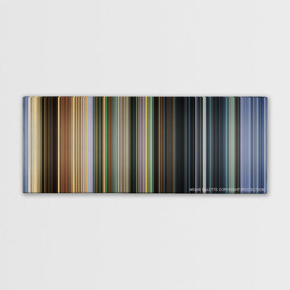 City of God color palette canvas print: thousands of thin vertical stripes of color