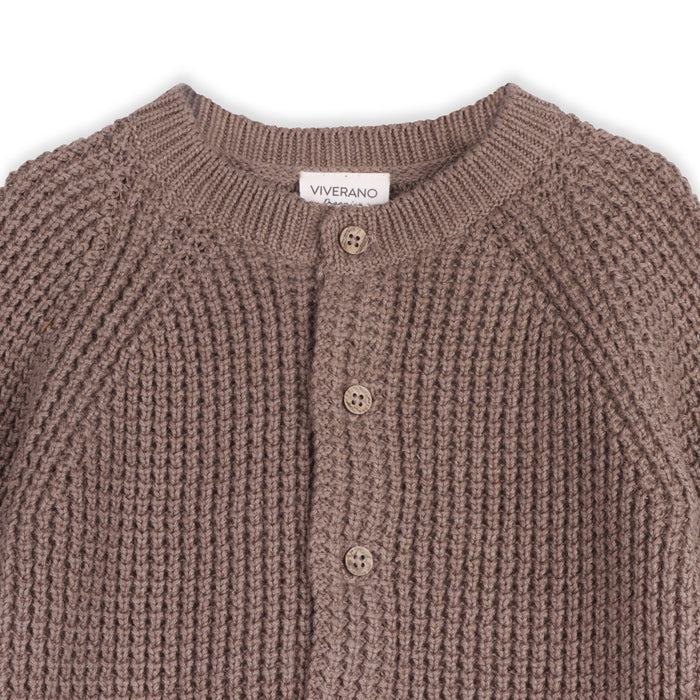Classic Chunky Knit Baby Cardigan Sweater (Organic Cotton)