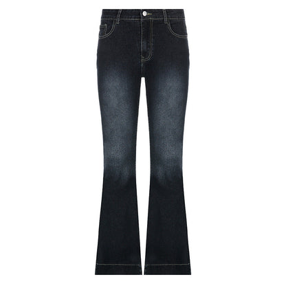 Women Edgy Low Waist Vintage Casual Fashion Straight Jeans