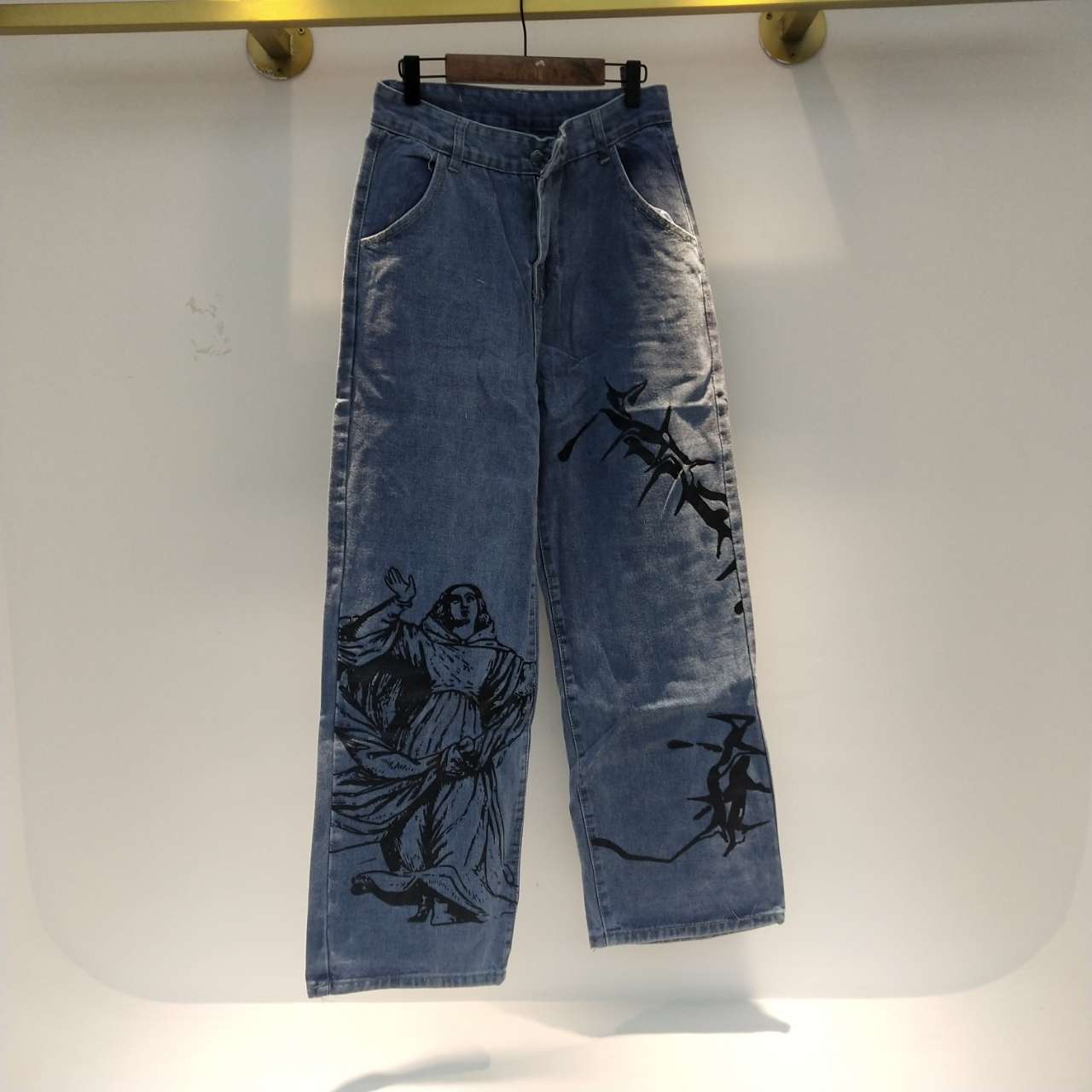 Women Summer Fashion Vintage Edgy Loose Casual Wide Leg Jeans