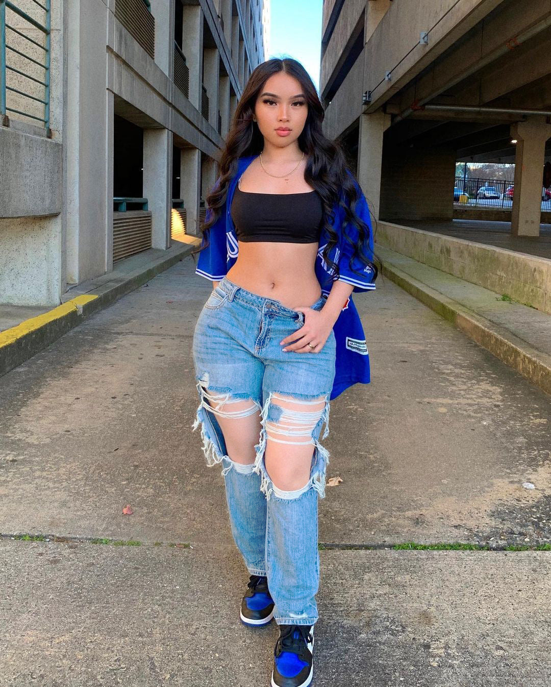 Women'S Fashion Casual Ripped Straight Jeans