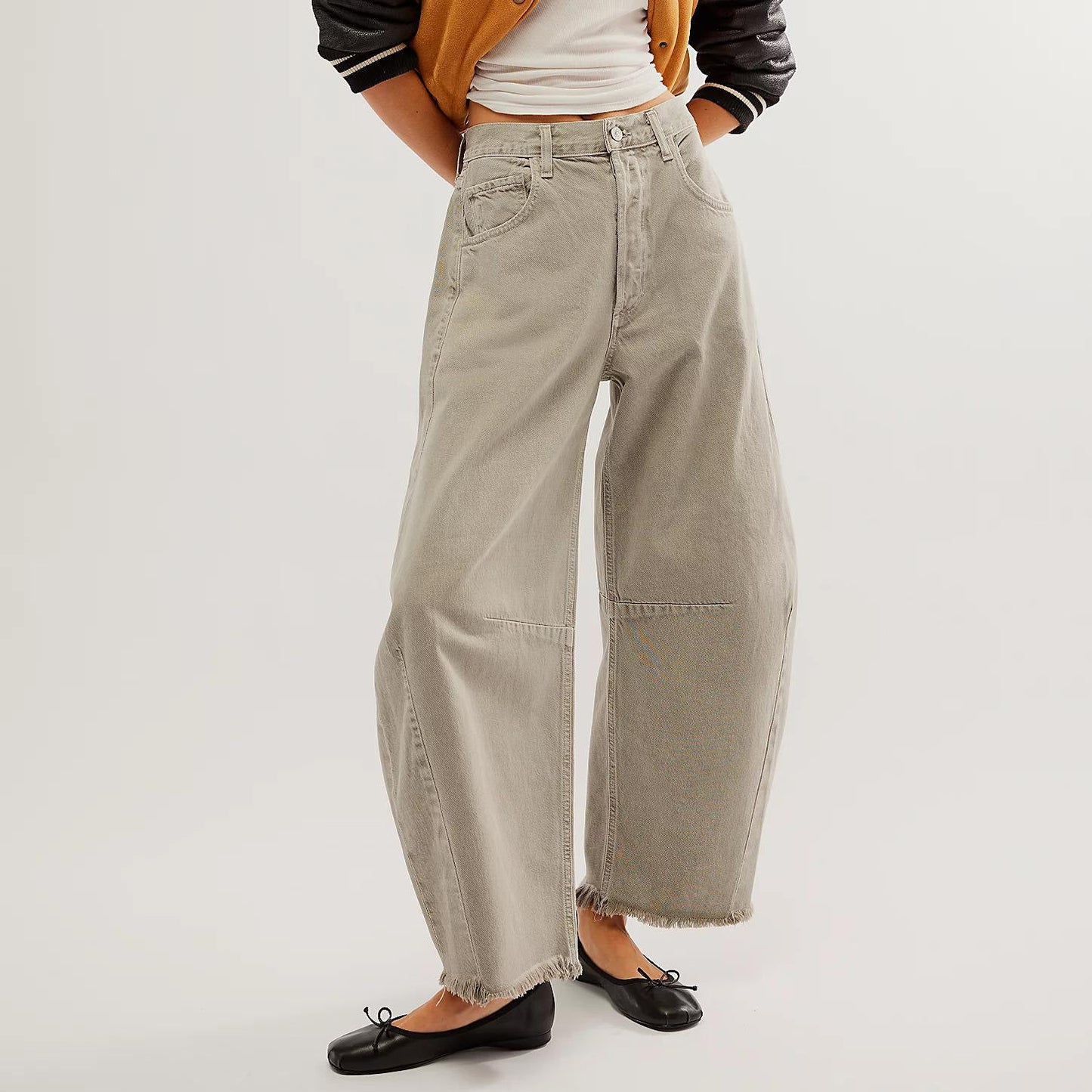 Women Fashion Casual Loose Straight Leg Jeans