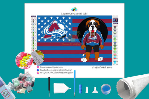 Colorado NHL Mascot Flag Diamond Painting-Diamond Painting Hut