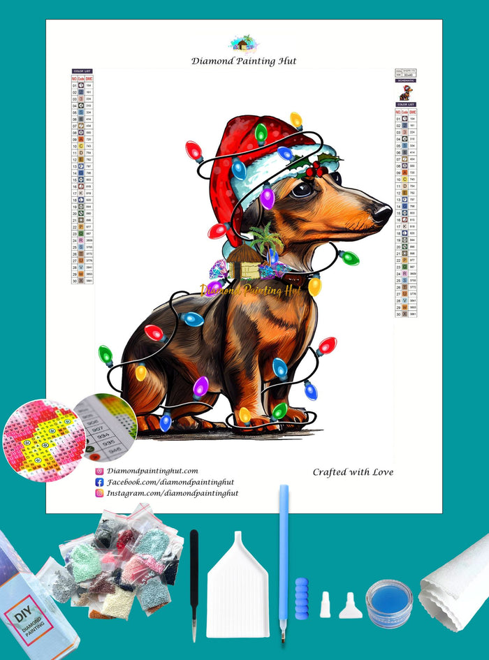 Dachshund Christmas Diamond Painting