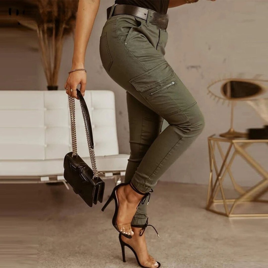 Women's Casual Low Rise Cargo Jeans with Pockets | Great for Casual Days