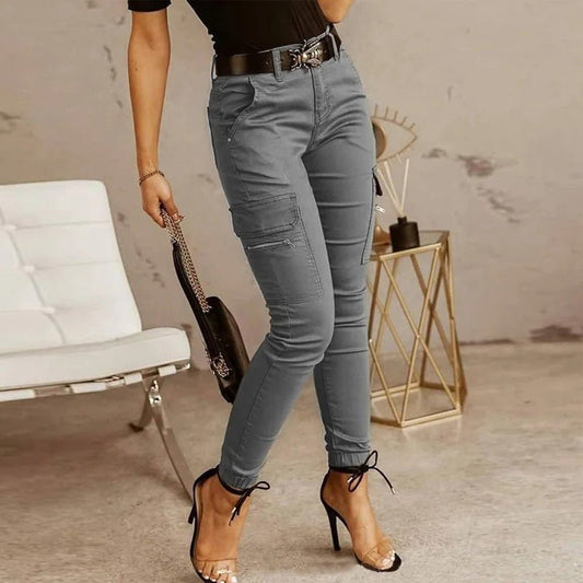 Women's Casual Low Rise Cargo Jeans with Pockets | Great for Casual Days