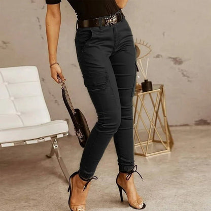 Women's Casual Low Rise Cargo Jeans with Pockets | Great for Casual Days