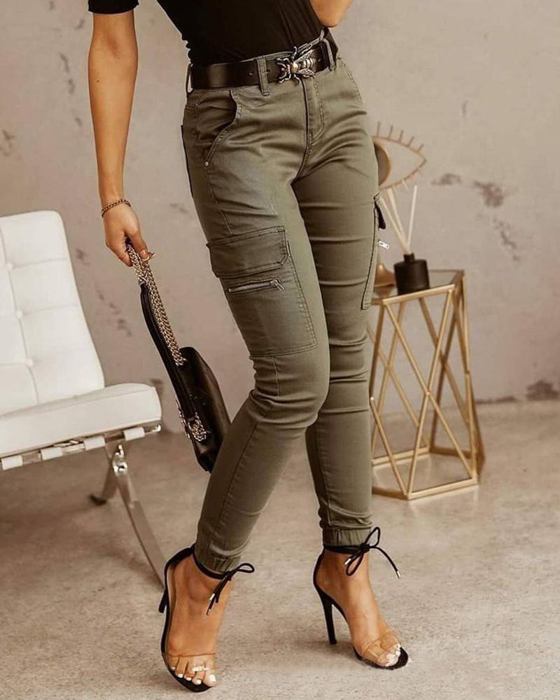 Women's Casual Low Rise Cargo Jeans with Pockets | Great for Casual Days
