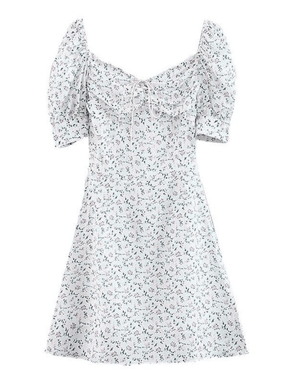 Ditsy Floral Short-Sleeve Mini Dress